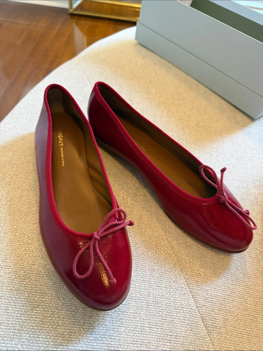 Red Margaux “the Demi” Ballet Flats with Bow - Picture 1 of 4